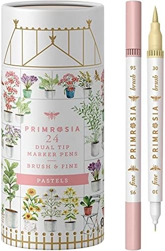 MZA STORES Pastel Dual Tip Markers - 24 water based colors