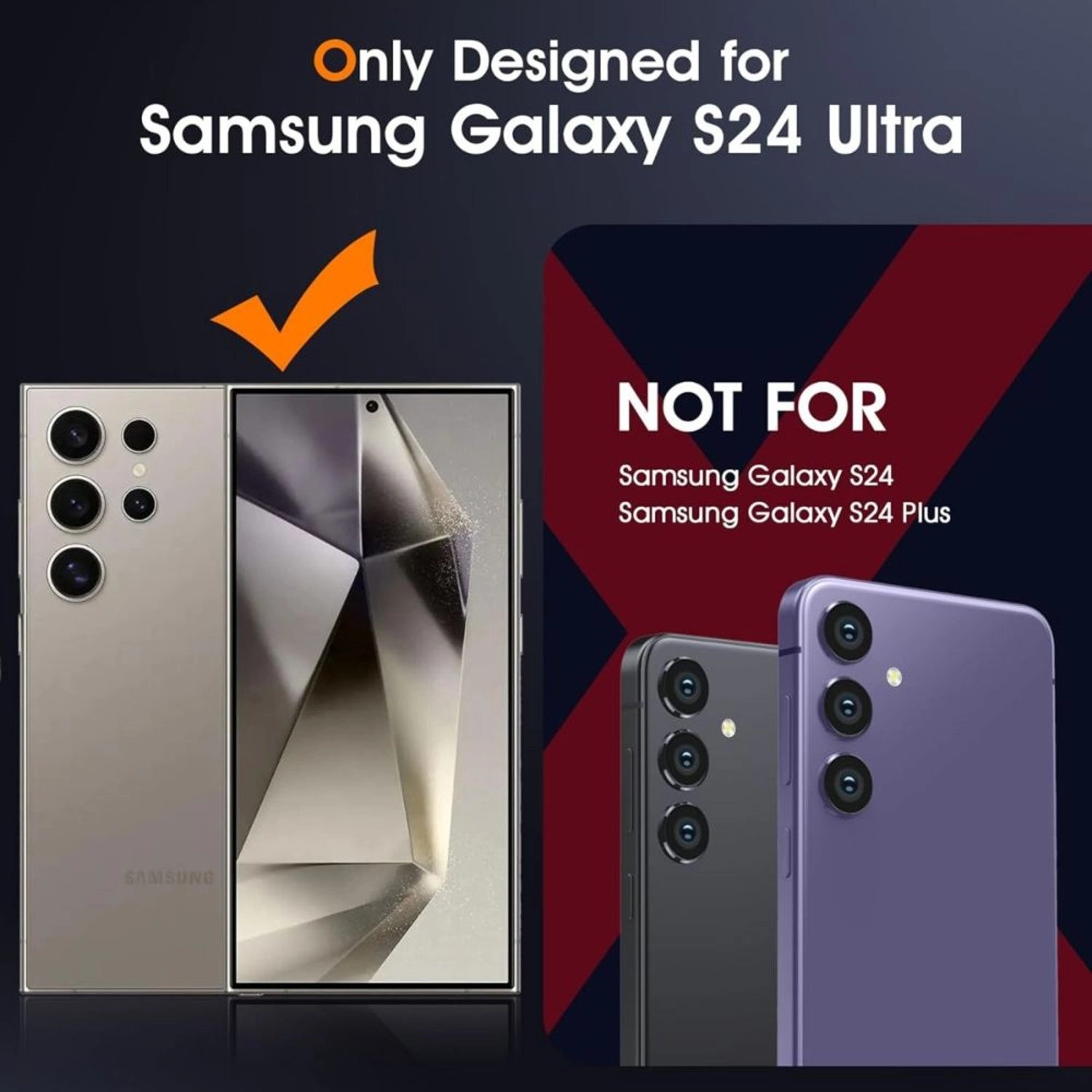 Clear Case for Galaxy S24 Ultra - Slim Shockproof Anti-Yellow