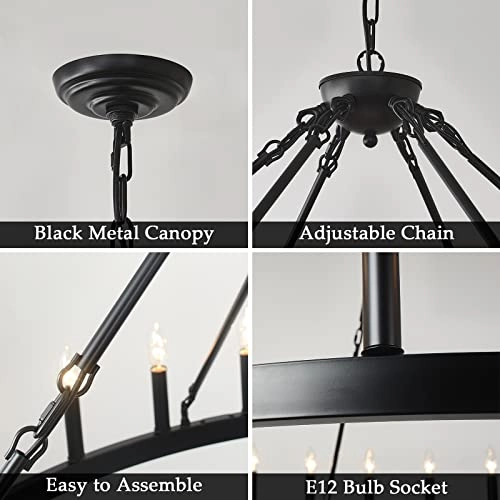 Wagon Wheel Chandelier - 12" 20" 39"