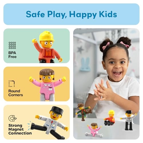Magnetic Profession Character Action Figures Creative Thinking Hand-Eye Coordination - 3 years+ 4 pieces