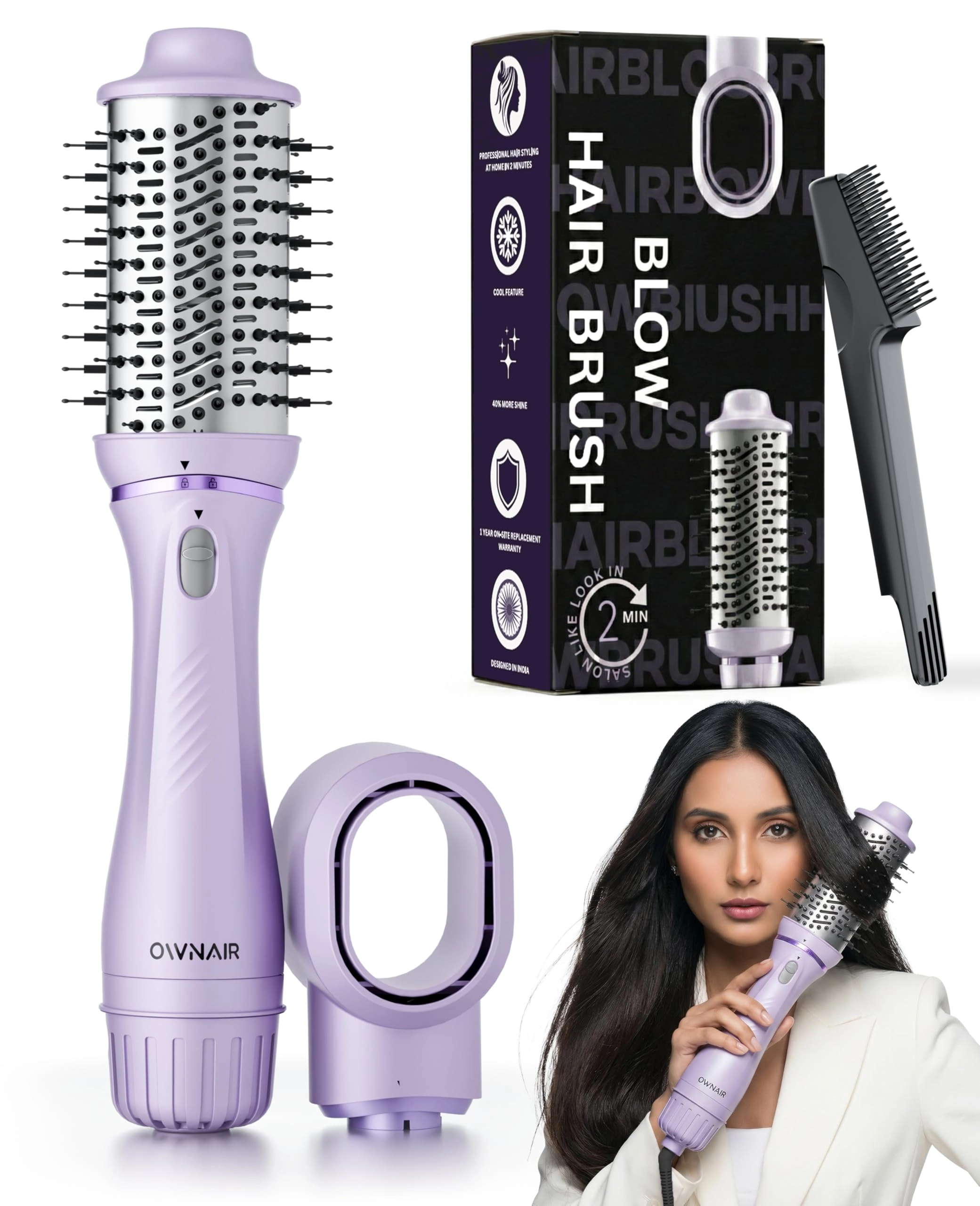 Oratech Lifestyle Pvt Ltd, Oratech Lifestyle Pvt Ltd, Pune, India Hot Air Brush - 4 Heat & Speed Modes 1200W