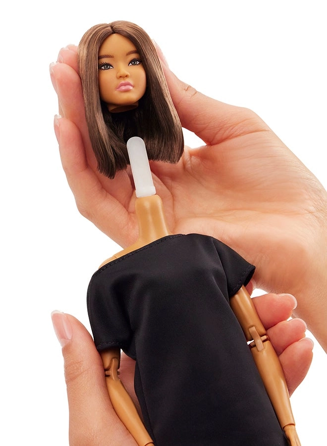 Barbie Basics Model 1 - Brunette Black Mini Dress