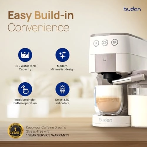 One Touch - 2 in 1 15 Bar Integrated Milk Frother