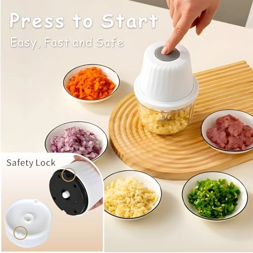 Mini Food Processor - 400ml+250ml+100ml USB Rechargeable