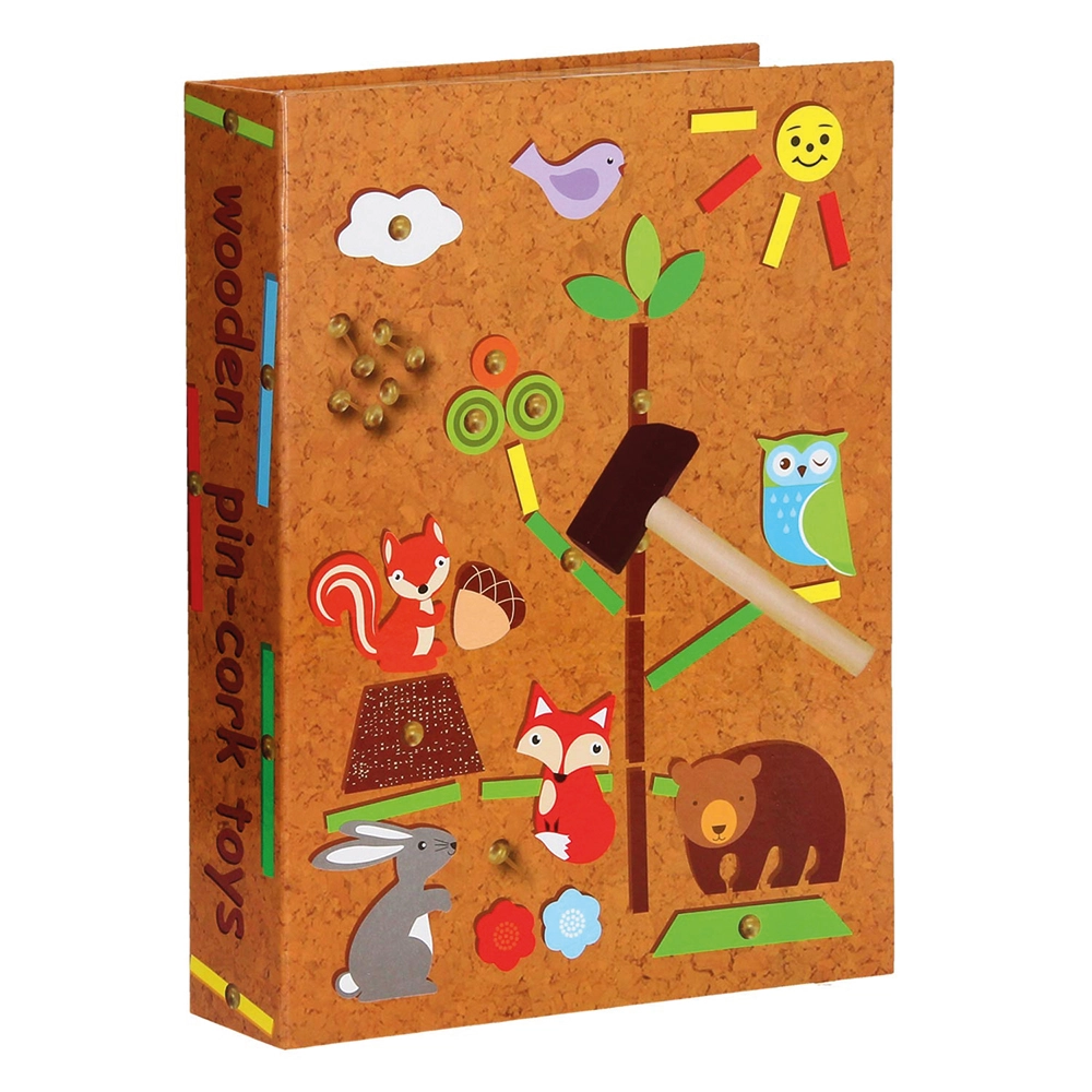 ANDREU Toys Wooden Pin-Cork Forest Friends Tap A Shape Set - Suitable for 3 years and above