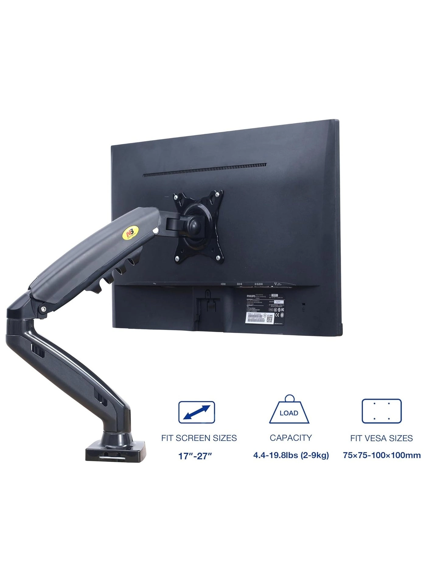 Monitor Desk Mount Stand - 17in-30in