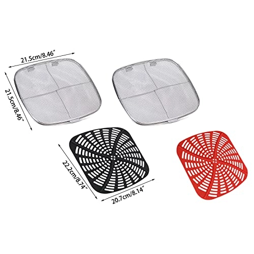 Air Fryer Pad - Stainless Steel+Silicone 1x + Splatter Shield