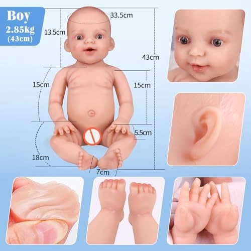 Reborn Baby Doll - 43 cm Silicone Boy