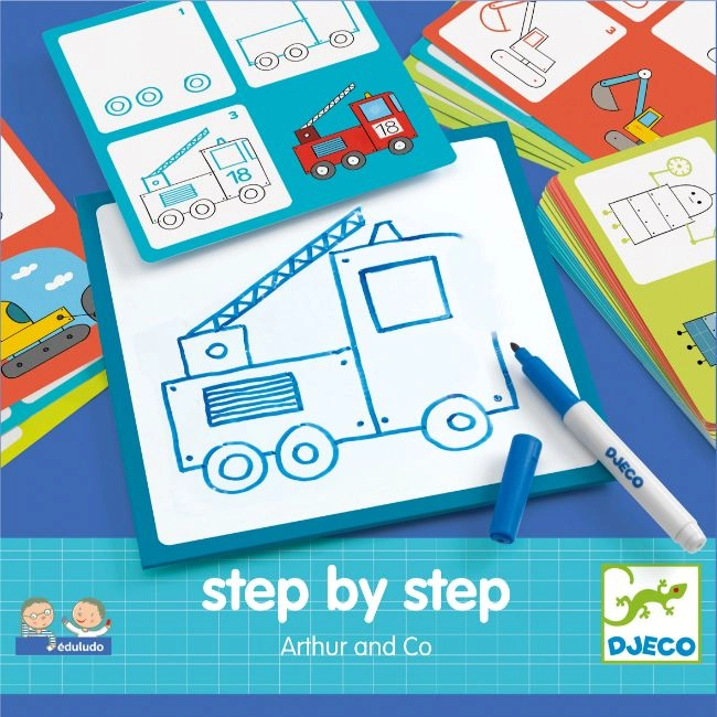Step By Step Drawing - Arthur and Co - 1 erasable drawing board dry wipe pen