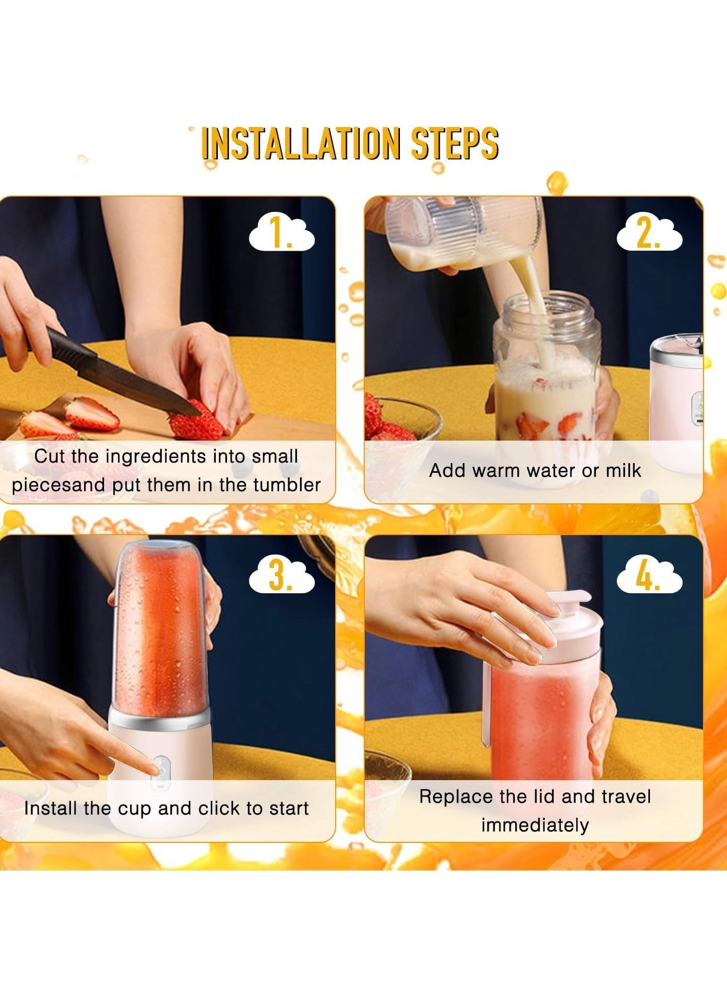 QXVWN0967 - Compact Portable USB Rechargeable BPA-Free