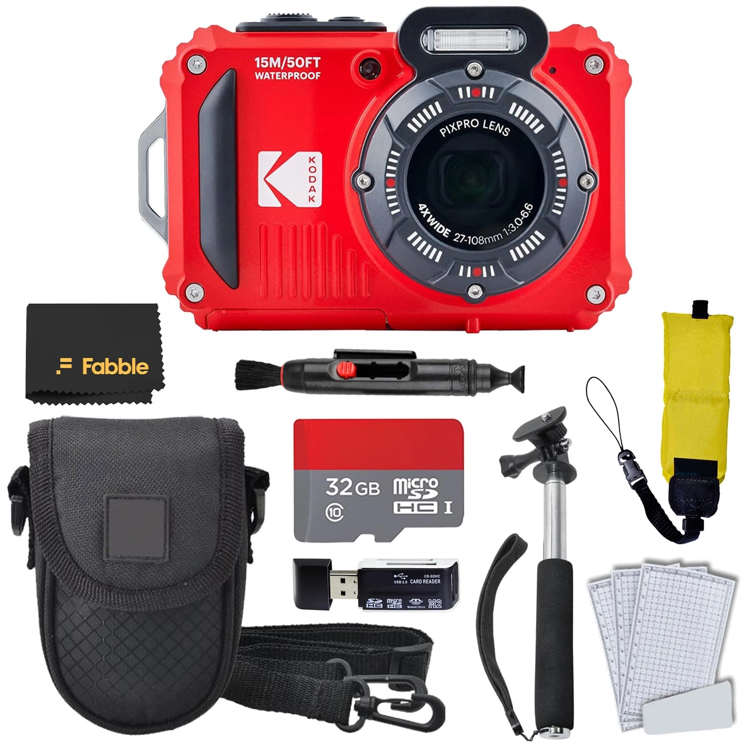 Kodak WPZ2 + Nostrand Avenue Camera System Gadget Bag + Camera Strap + 32GB UHS-I microSDHC