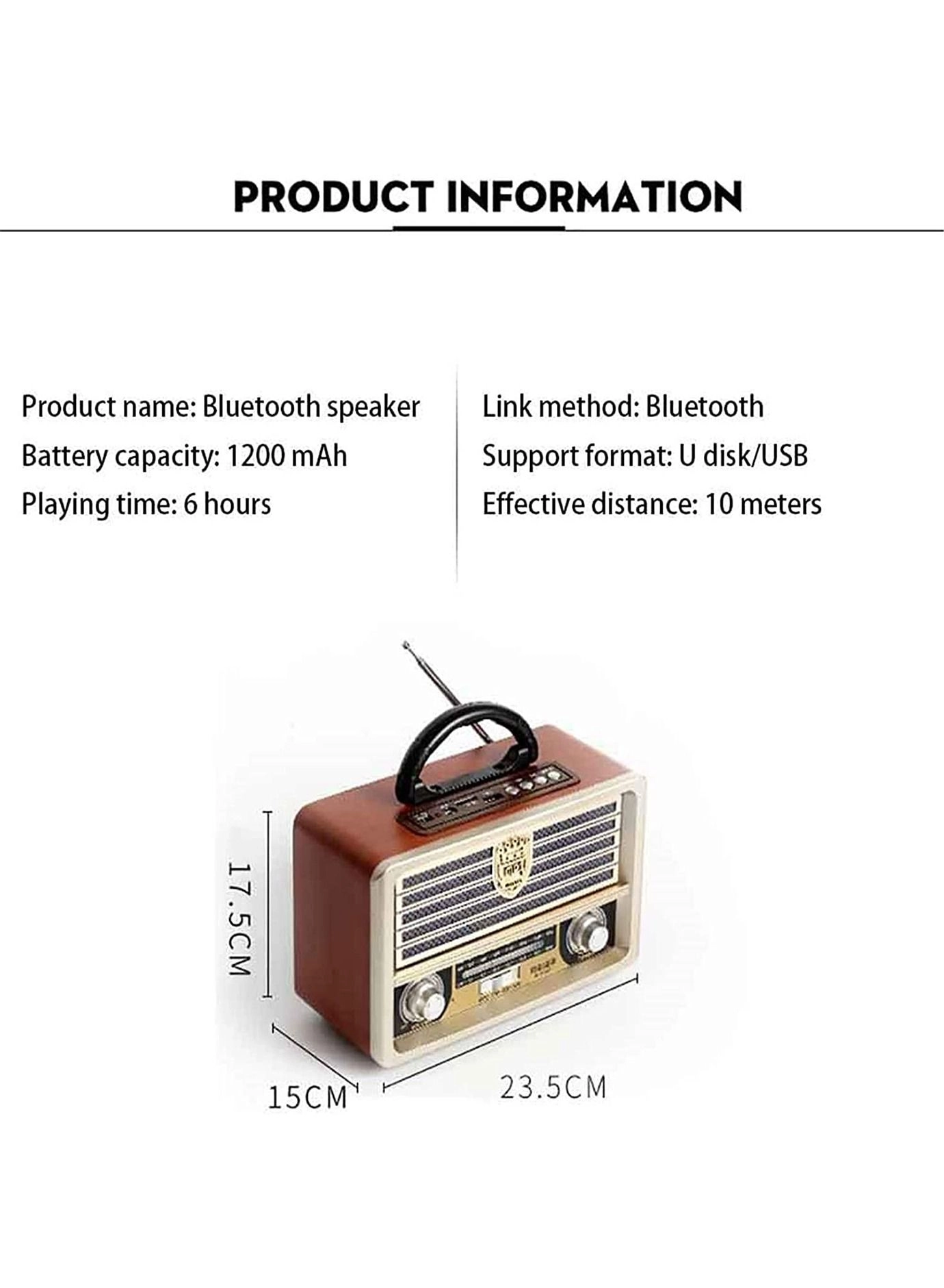 Portable Wooden Radio