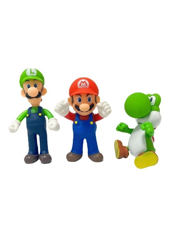 Generic Anime cartoon 3 Super Mario Yoshi Dragon Luigi movable Doll