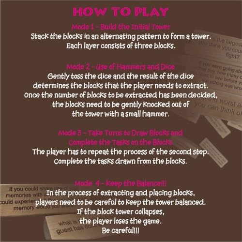 Questions Tumbling Tower Game - 54 pieces