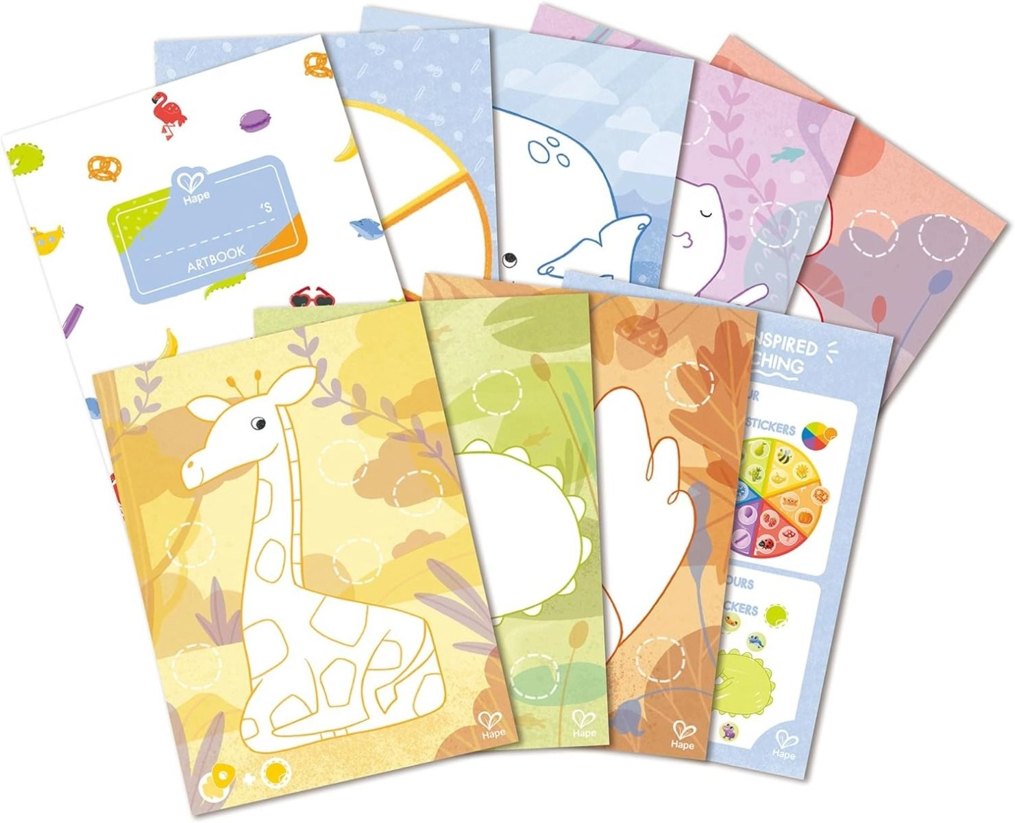 Crayon Colouring And Stickers Art Set - 6 ring-style chunky crayons