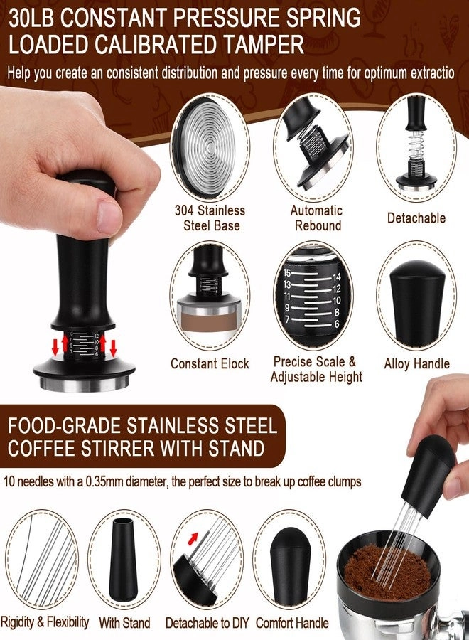 Espresso Tamping Station + Calibrated Tamper + WDT Tool + Dosing Funnel + Coffee Distributor + Tamper Leveler