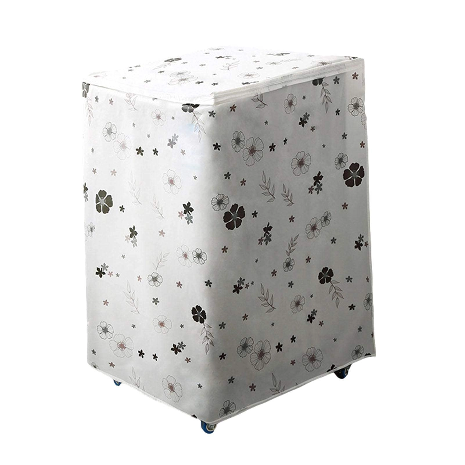 PAKEY Washing Machine Dust Cover - 58*56*87cm Black Flowers