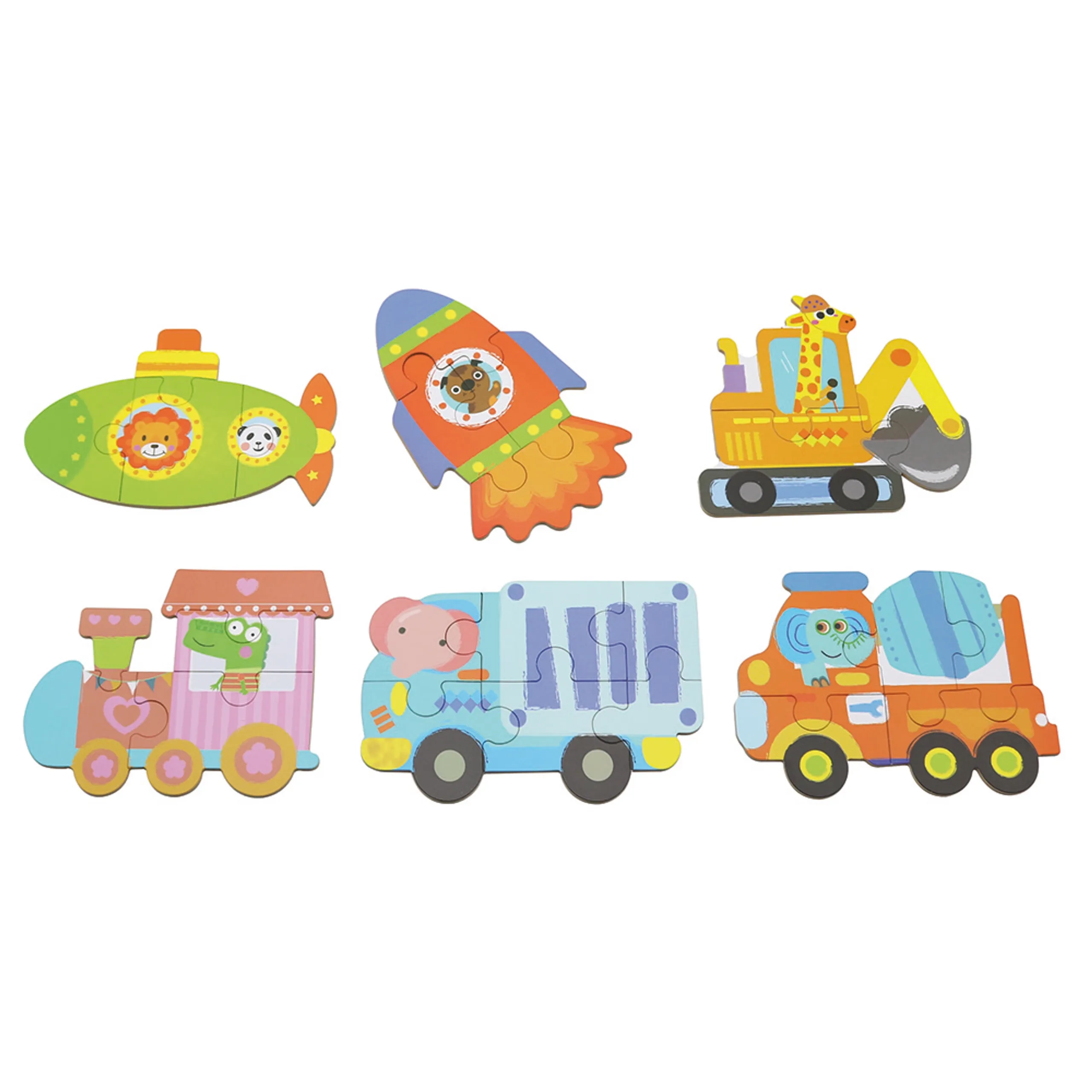 My First Puzzle 6 In A Box Vehicles, - Suitable for 2 years and above 18pcs