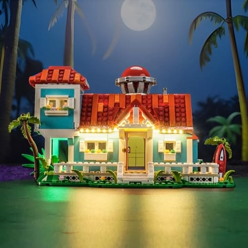 LED Light Set - Compatible with 43268 Lilo and Stitch Beach House USB cable and battery case