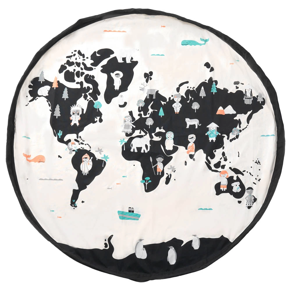 Play And Go Playmat & Storage Bag - World Map Print 0 month