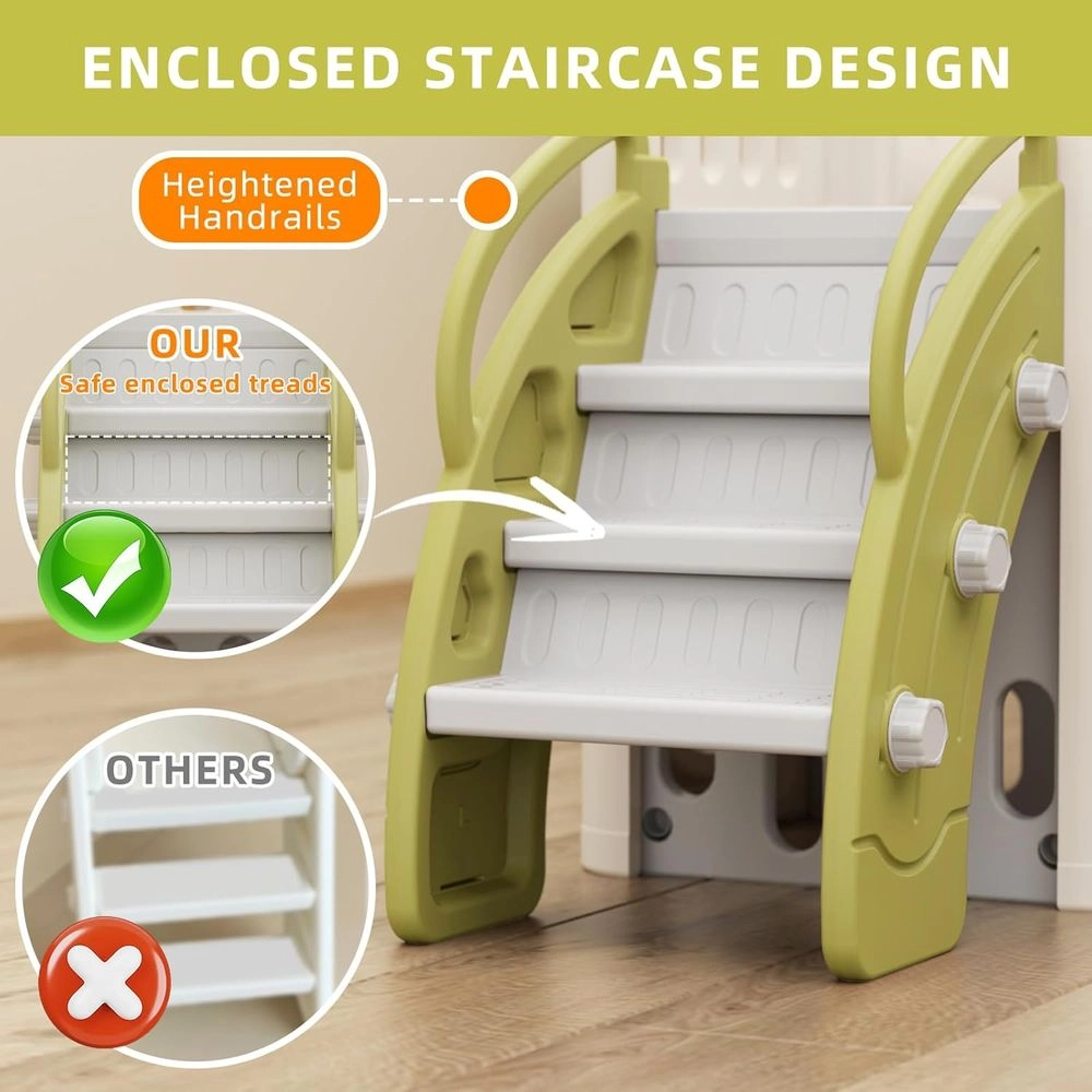 Kids Slide, Climber & Basketball Hoop - Indoor/Outdoor Suitable for 12 months+