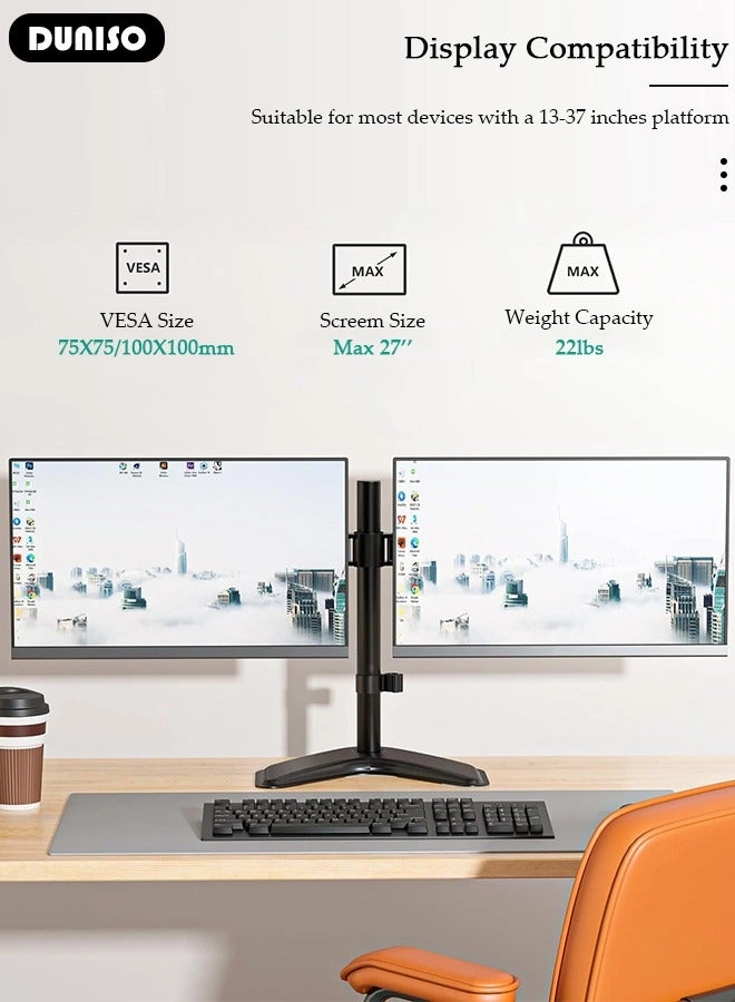 Dual Monitor Arm - 2 13-27 inch 75x75 mm 100x100 mm
