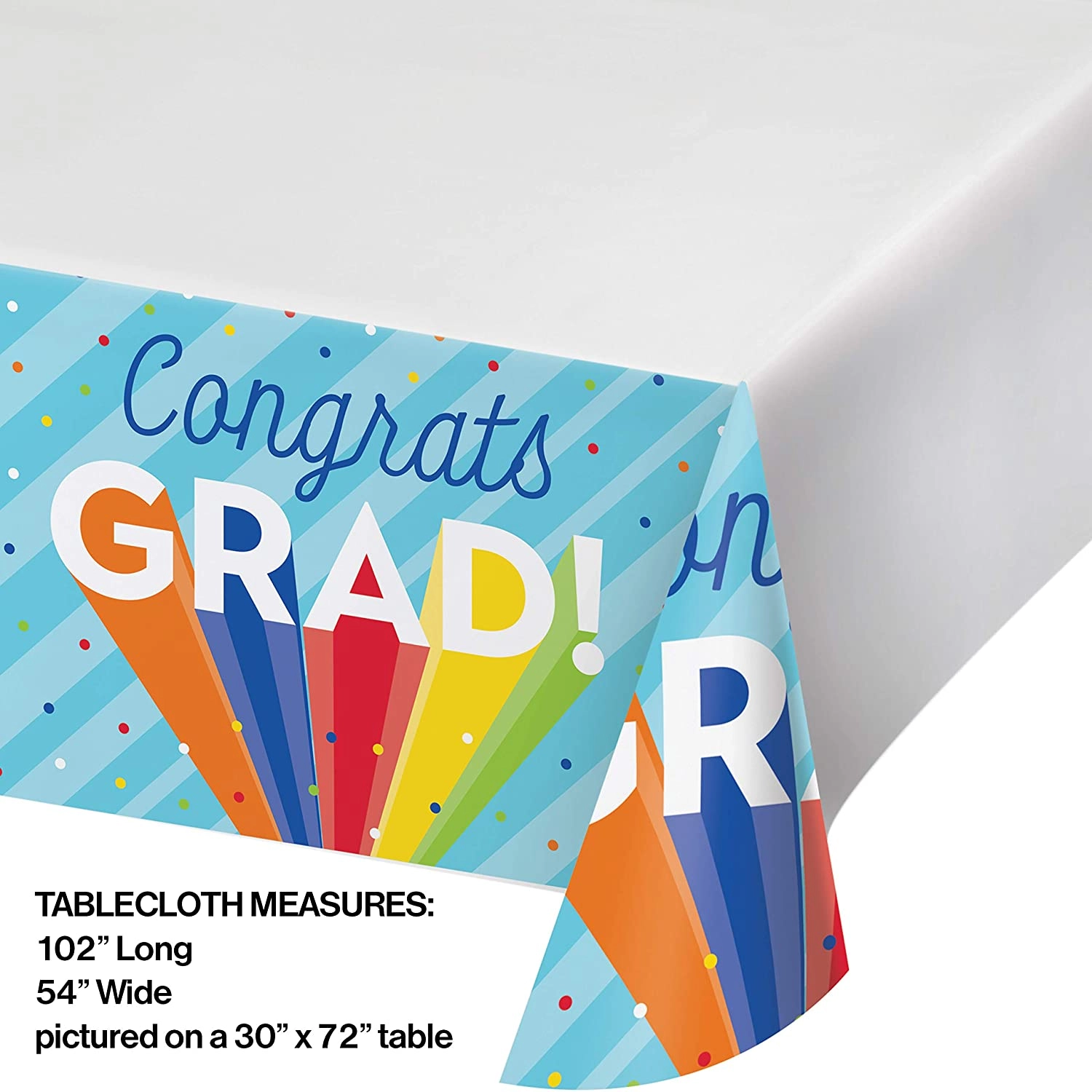 Rainbow Congrats Grad Paper Tablecover
