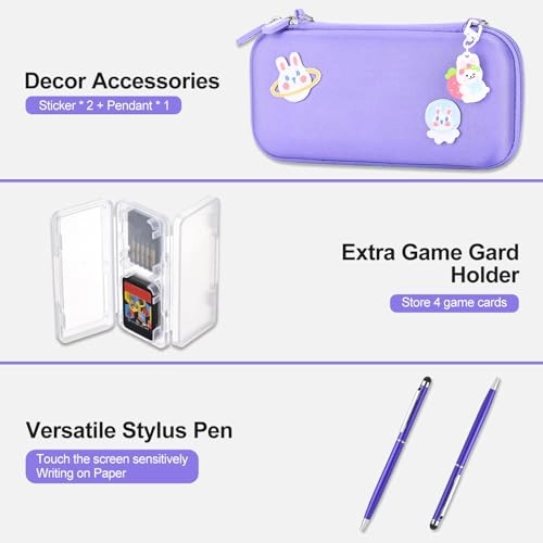 Switch Lite Carrying Case + Switch Game Case + Switch Lite Screen Protector + Switch Thumb Grips