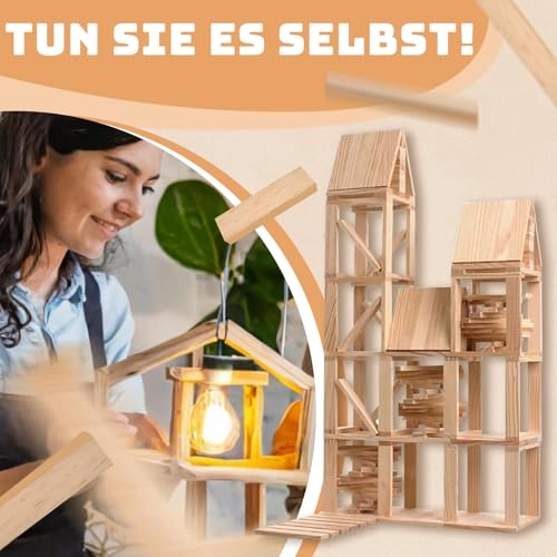 Natural Wood Building Blocks - 100 pcs