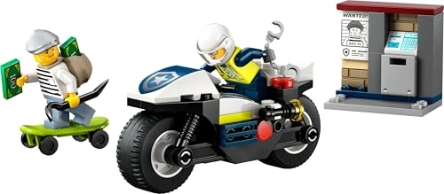 City Police Motorcycle Chase (60455) - Motorcycle 2 Minifigures Skateboard