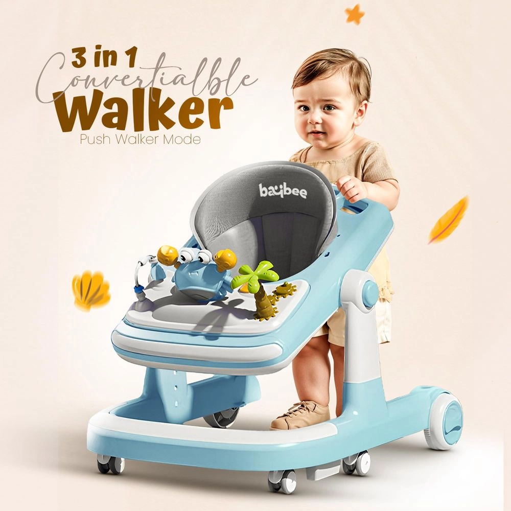 3-In-1 Baby Walker - Adjustable Height Foldable