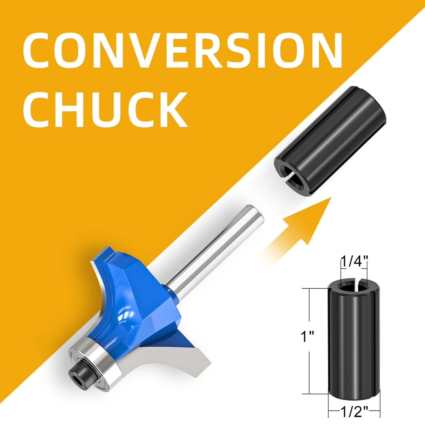 Roundover Edging Router Bit Set - 1/4"" Inch Shanks 7Pcs