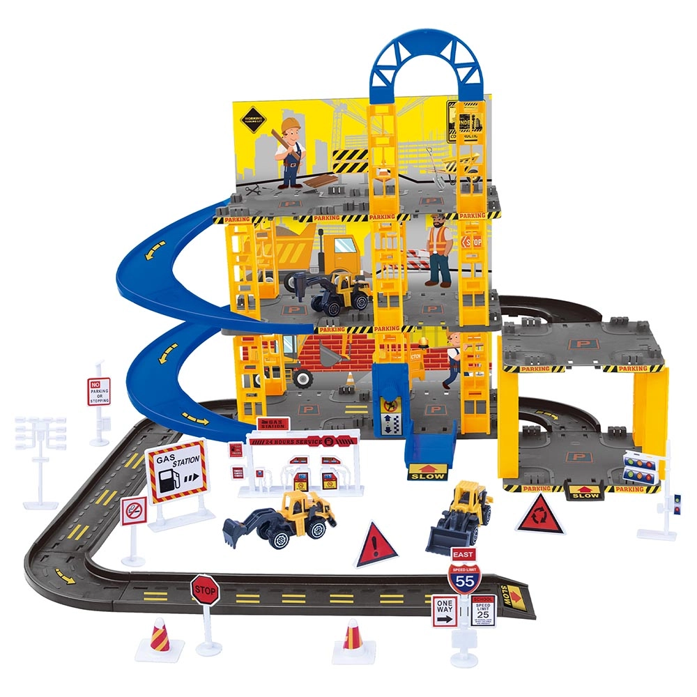 Power Joy Vroom Vroom Construction Garage - 58 pcs Set