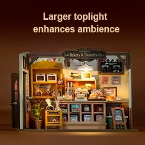 Miniature Wooden Doll House Bakery - DIY Wood