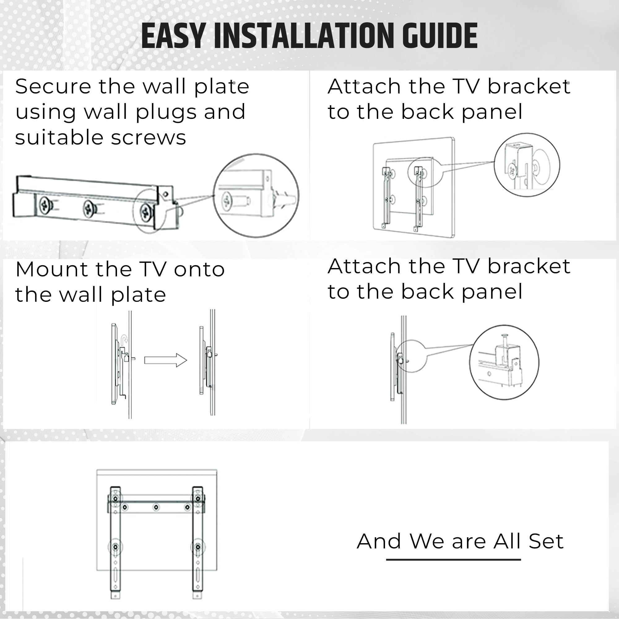 TV Wall Mount Bracket - 15 kg 14 to 32 inch