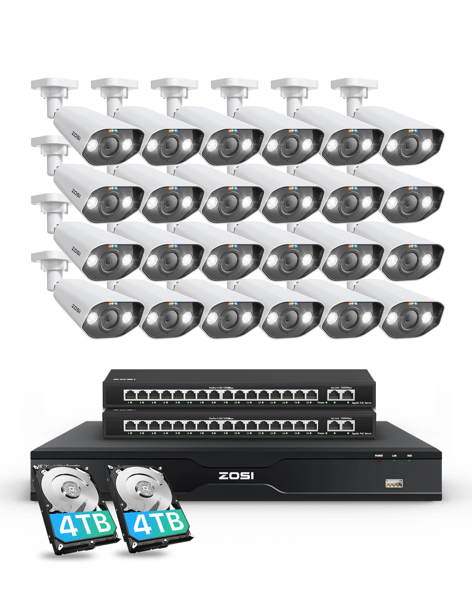 32 Channel 4K PoE Security Camera System