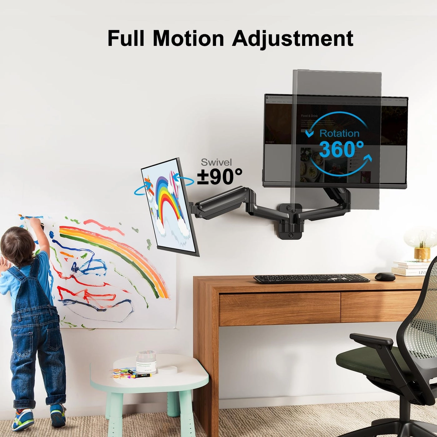 Dual Monitor Wall Mount - 17-32 Inch VESA 75x75/100x100