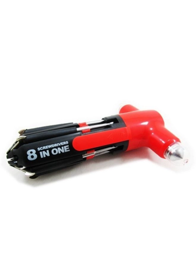 8 In 1 Multi Screwdriver - LED Torch Foldable