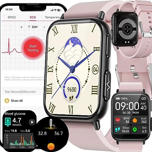 Blood Glucose Smart Watch - ECG HRV 20 Sports Modes