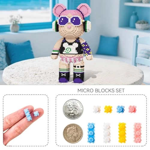 Animal Rock-in-Roll Bear Micro Building Blocks - Bear 7104 pcs