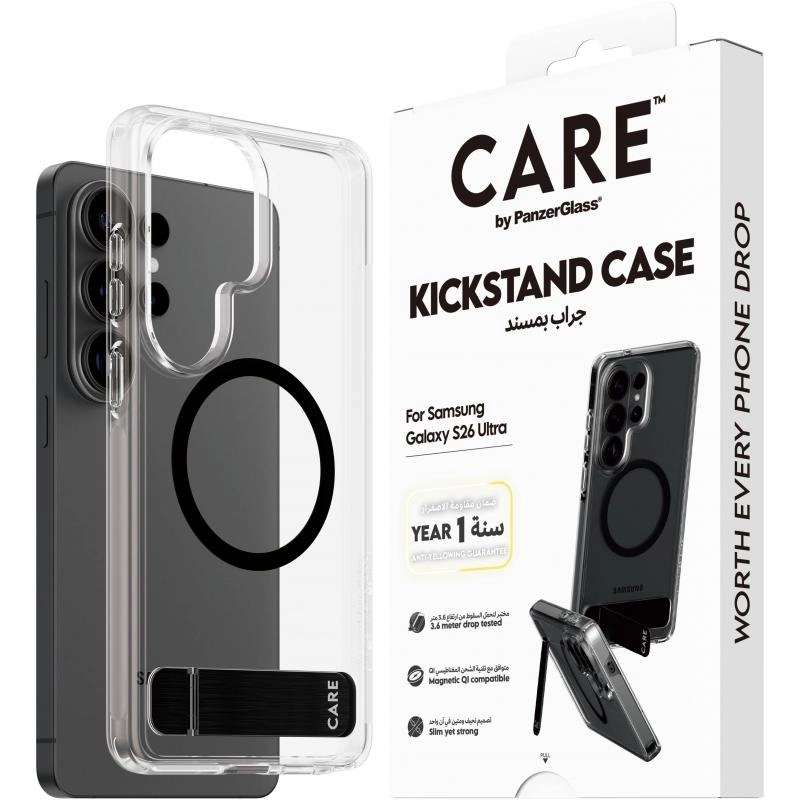 PanzerGlass Kickstand Back Cover Mobile Case with MagSafe for Samsung Galaxy S26 Ultra