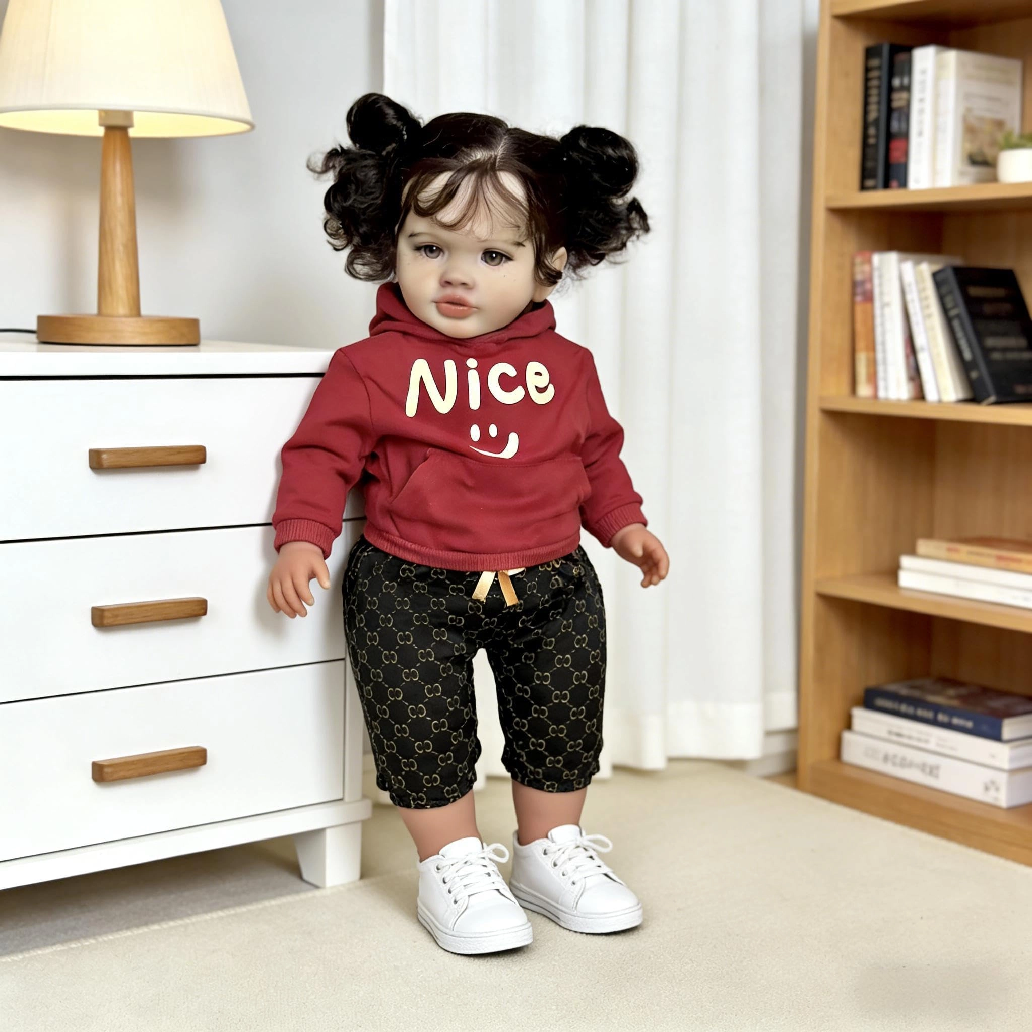 Pippa Reborn Baby Doll - 26 inch Cotton Vinyl Hand-rooted Curly Hair Ages 3+