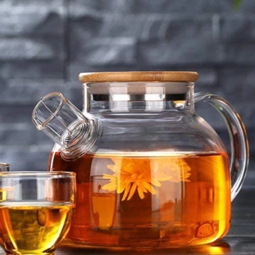 Glass Teapot - Stainless Steel Borosilicate Glass 1000 milliliter