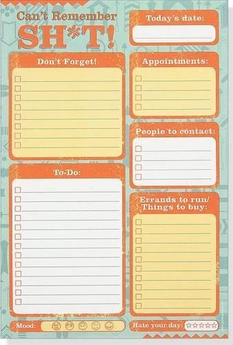 Peter Pauper Press Note Pad Can'T Remember Sh*T