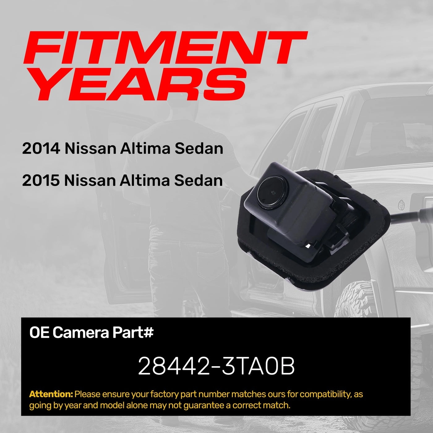 Backup Camera - Replacement for Nissan Altima Sedan (2014-2015)