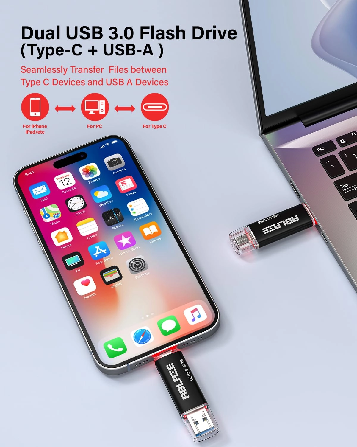 Type C Flash Drive - USB 3.0 Pack 32GB