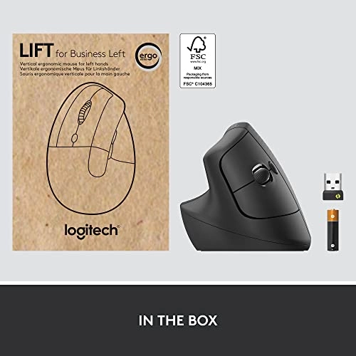 Lift Left-handed Vertical Ergonomic Mouse - Wireless