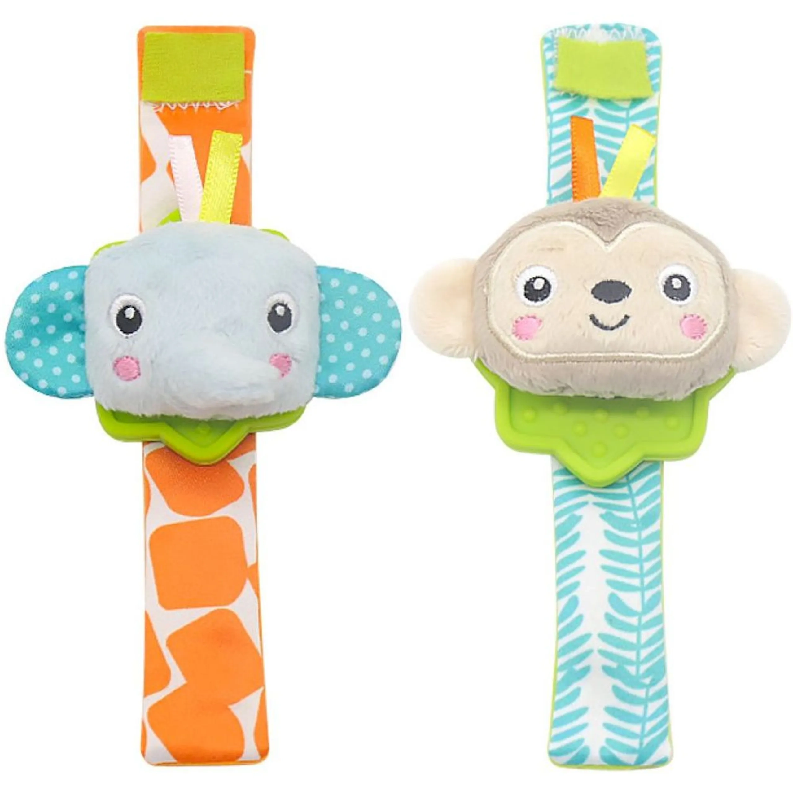 Personalized Wrist Rattle And Foot Finder - Suitable for 0 month & above Fox And Deer
