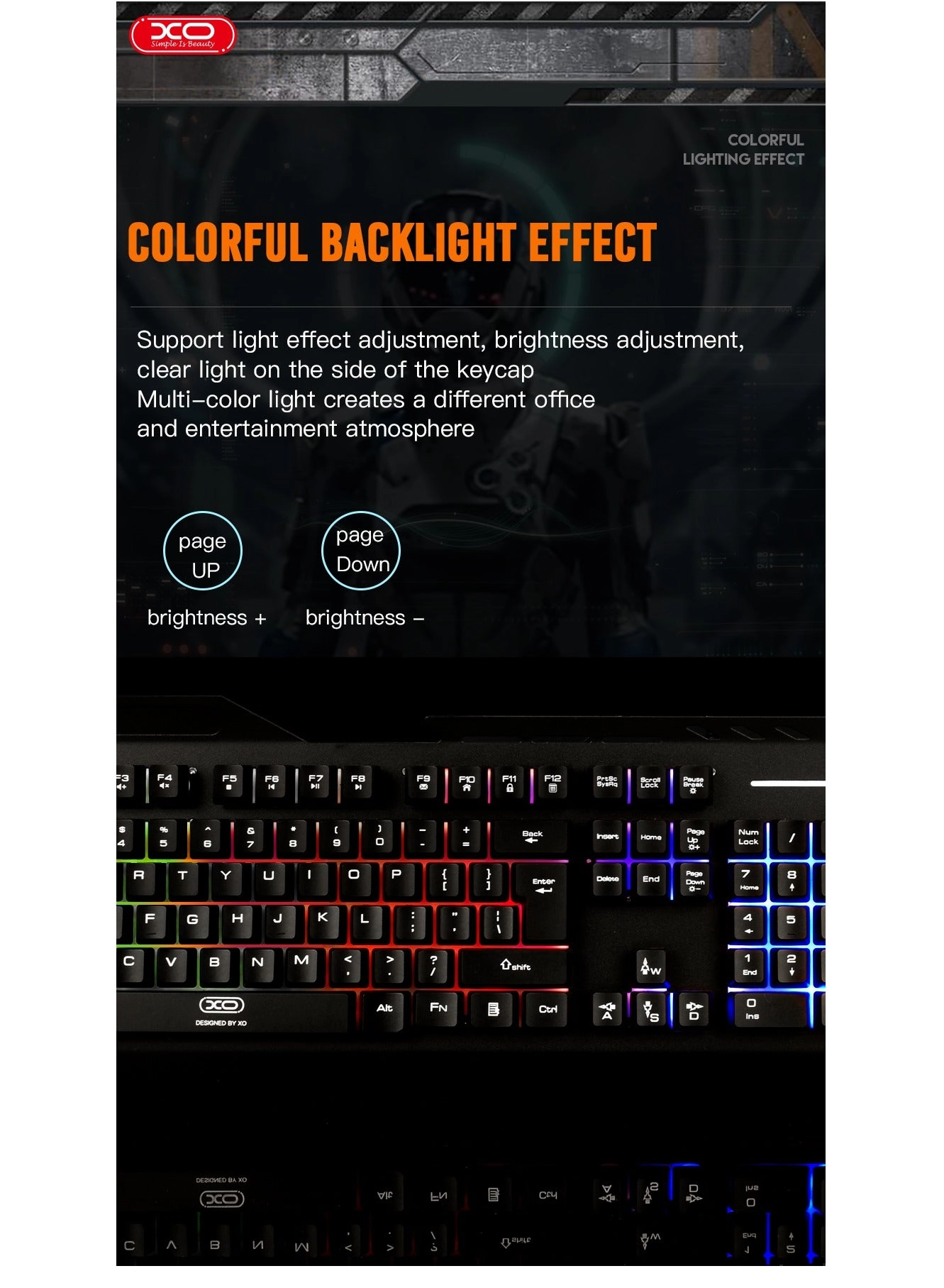 Gaming wired Keyboard With Phone Stand - Wired