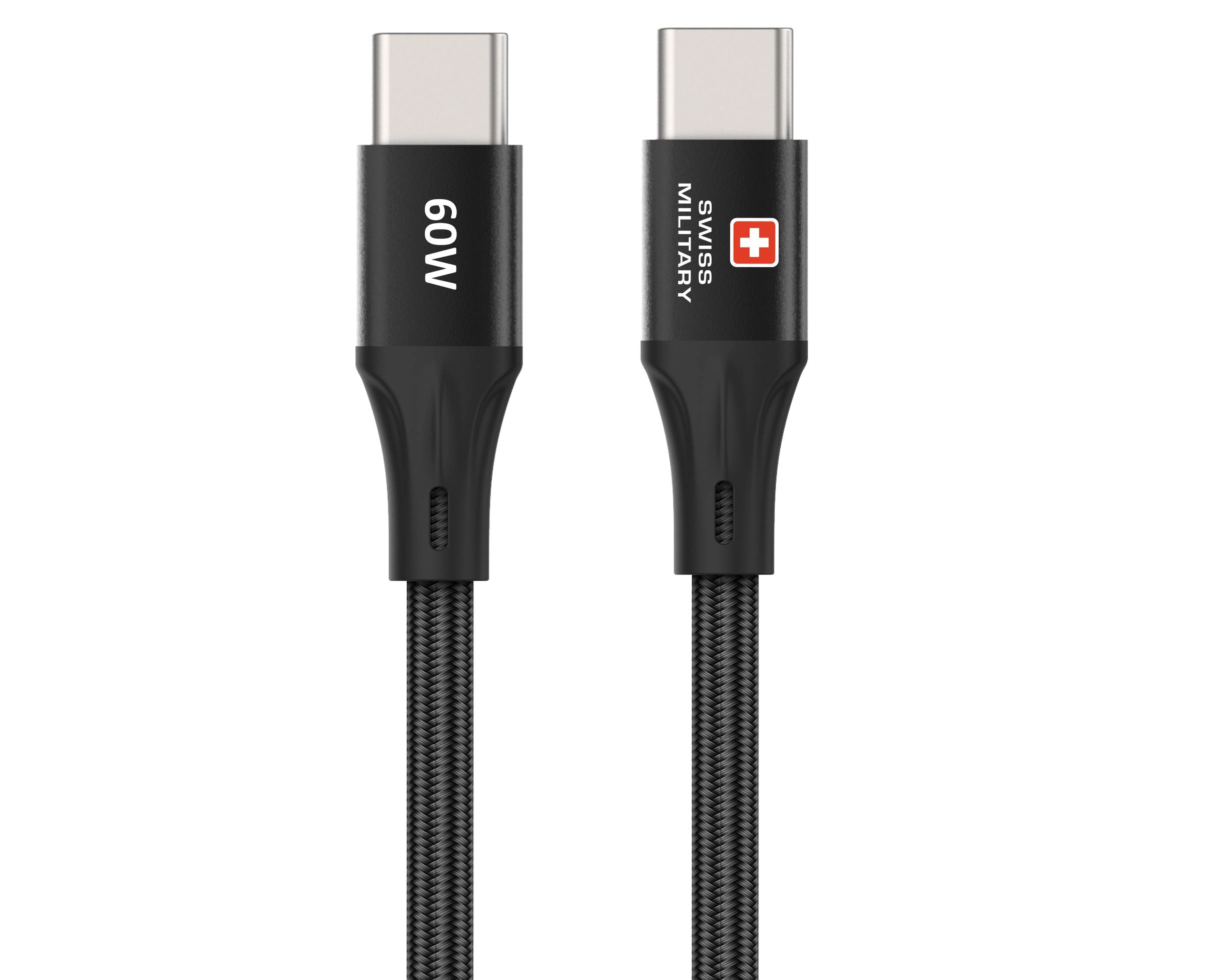 Swiss Military USB-C to USB-C Fast Charging Cable 60W USB-C to USB-C 2m